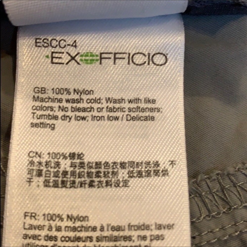 ExOfficio gray flat front shorts Size 42 UPF 50 - Picture 3 of 8
